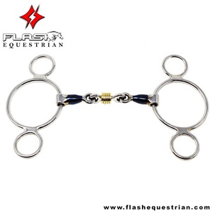 Fait sur mesure Eco pur 3 anneaux Gag Pessoa Bits en acier inoxydable Western Dutch Gag Bit allemand Silver Bits meilleur vendeur d'équitation - Product Image 4