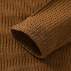 رومبير أطفال من القطن العضوي بياقة مغلف مضلع قصير الأكمام محبوك للتدفئة ، رومبير أطفال بأكمام طويلة - Product Image 5