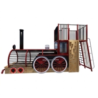 Structures de jeux extérieures pour enfants sur le thème du train avec échelles d'escalade, équipements de jeux extérieurs pour enfants