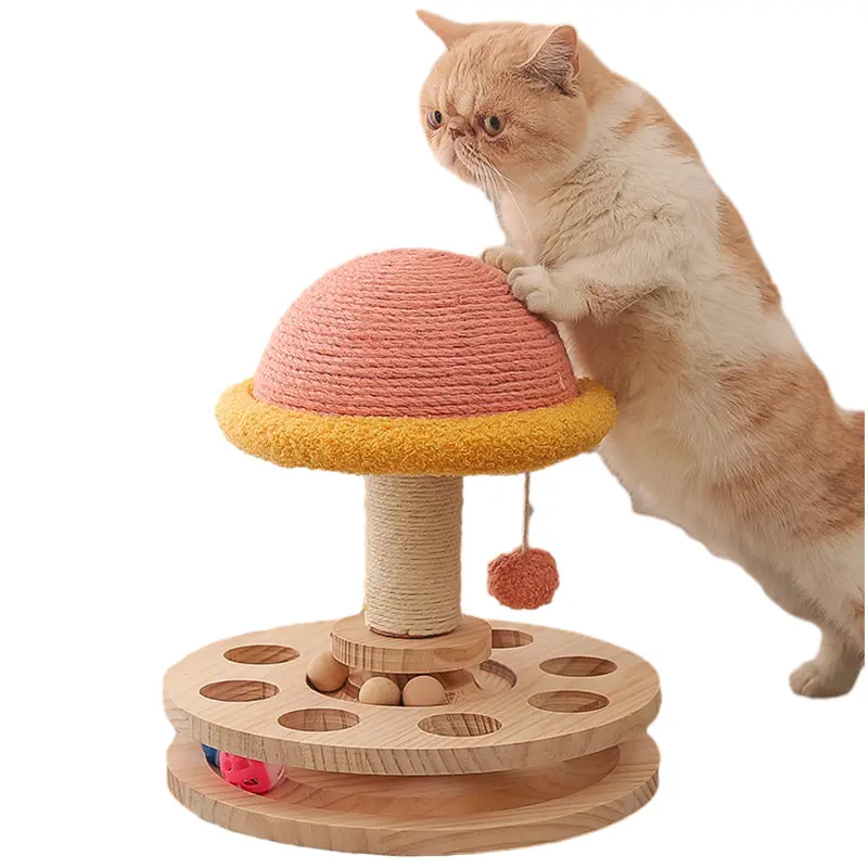 애완 동물 놀이 긁는 가구 등반 맞춤형 럭셔리 사이 잘삼 로프 턴테이블 볼과 작은 고양이 나무와 긁는 장난감