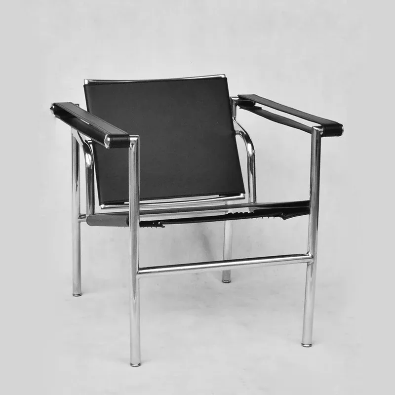 Nordische mittelalter liche Möbel Bascuran Sessel Casual Single Retro Büro Bauhaus Stahlrohr Rindsleder Stuhl Klassisches Design