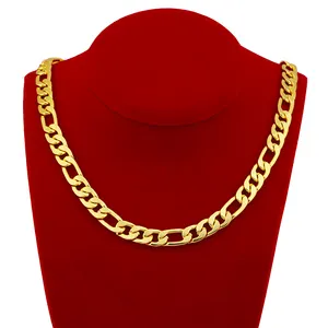 Hot Sale Link Chain Chokers Basic Necklace For Men Women Vintage Gold Tone Solid Metal Jewelry