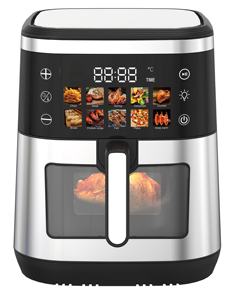 10-литровая безмасляная семейная электрическая аэрофритюрница с большой вместимостью, металлической внутренней камерой и цветным сенсорным экраном - Product Image 1