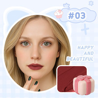 Baume blush crème en gros, végan, fini mat doux, maquillage pour les lèvres, les joues et le visage, boîte cadeau, forme de rouge à lèvres, boue