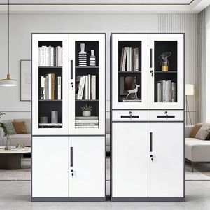 Коммерческий стальной запираемый шкаф для документов на колесиках, отдельно стоящий металлический шкаф для хранения для офиса, современный дизайн, большой объем - Product Image 1
