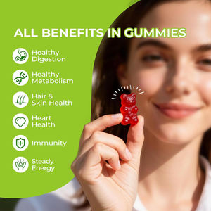 Permen Kunyah Cuka Apel Bebas Gula Vegan <span class=keywords><strong>Vitamin</strong></span> Gummies Cuka <span class=keywords><strong>B12</strong></span> Energi & Metabolisme, Suplemen Pendukung Multivitamin - Product Image 2
