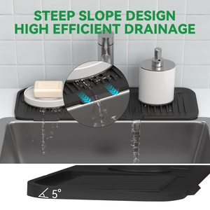 Hotsale Kitchen Bathroom Silicone Sink Faucet <b>Drain</b> Mat Foldable Water Catcher Mat Silicone Sink Faucet Splash <b>Guard</b> Absorben - Product Image 4