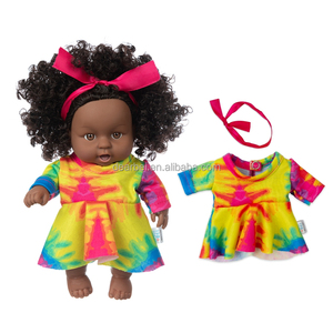 DEAR BEI 21 cm, <span class=keywords><strong>Poupée</strong></span> articulée africaine en vinyle, avec cheveux bouclés noirs, le meilleur cadeau de Noël pour les petites filles - Product Image 2