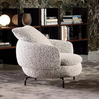 Fauteuil pivotant de luxe, mobilier moderne pour villa et hôtel, fauteuil d'appoint en tissu pour le loisir