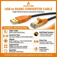 OEM USB a RJ45 FTDI Chipset RS485 Cable de comunicación para sistema de gestión de batería Inversor Actualización de firmware