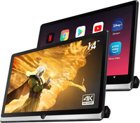 Monitor de Reposacabezas de 14'' 4K con Sistema de Entretenimiento para Asientos Traseros Android, 2+32G, 1920*1080P, Conexión USB, Wi-Fi y Teléfono