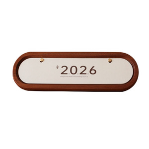2026 Wooden Desk <b>Calendar</b> Sapele Material Digital Printing Business Gift Desktop Ornament Annual Meeting Gift - Product Image 2