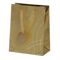 Exquis De Luxe Papier D'aluminium Emballage Personnalisé Holographique Paillettes Cadeau Sacs Or Cadeau Sac De Fête