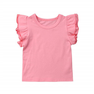 Camiseta de Algodón para Bebé Niña con Volantes en los Hombros, Ajuste Ceñido, Oferta Especial - Product Image 6