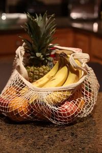 กระเป๋าช้อปปิ้งผ้าฝ้ายตาข่ายเชือกรูด - Product Image 4