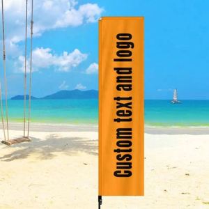 ธงโฆษณาขายส่งพร้อมโลโก้ พิมพ์ลายดิจิทัลสองด้าน ผ้าโพลีเอสเตอร์ 100D ธงชายหาดสำหรับโฆษณา - Product Image 5