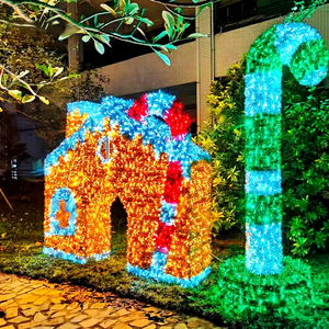 Lumière décorative en forme d'arche de maison de bonbons 3D pour extérieur IP65, pour la décoration de Noël dans les parcs à thème - Product Image 1