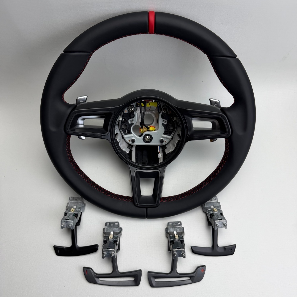 Custom Full Black Steering Wheel Without Buttons (Porsche Fitment), photo 6