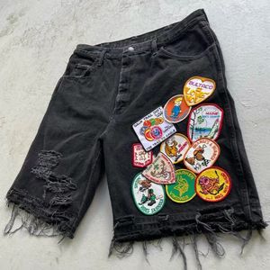 Pantalones Cortos de Mezclilla Personalizados con Bordado de Parches y Logotipo Estampado, Pantalones Cortos de Mezclilla de Alta Calidad, Estilo Urbano, Transpirables, Holgados, para Hombre - Product Image 2