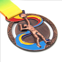 Médaille de volleyball de gymnastique de fabrication à bas prix Logo personnalisé Jeux scolaires Société Jeux communautaires Médailles sportives en métal