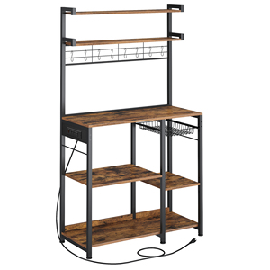 Étagère à pain industrielle <span class=keywords><strong>VASAGLE</strong></span> à 5 niveaux avec prise <span class=keywords><strong>de</strong></span> courant, bar à café avec crochets, étagère <span class=keywords><strong>de</strong></span> rangement <span class=keywords><strong>de</strong></span> <span class=keywords><strong>cuisine</strong></span> - Product Image 3