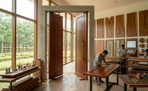 Puerta de Madera de Caoba Sólida, Duradera, Elegante, Acabado Natural, Interior/Exterior, Tamaño Personalizado, Moderna, Clásica, para Apartamento, Interior/Exterior - Product Image 6