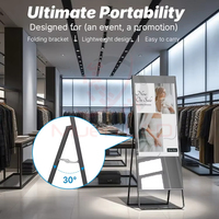 Écran LED d'intérieur 43 pouces 4K avec WiFi USB, miroir mobile autonome pour affichage publicitaire dans les centres commerciaux