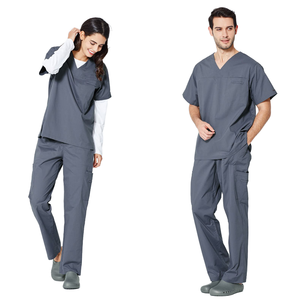 Wholesale Spandex Woven Medical Scrub <b>Set</b> Pakistan Modern Fit Hospital Uniform Needle Detection Unisex <b>Doctor</b> Nurse Workwear - Product Image 3