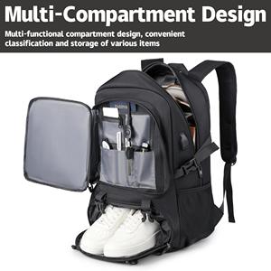 Công Suất Lớn Không Thấm Nước Du Lịch Ngoài Trời Ba Lô USB Ngăn Giày Oxford Polyester Lót Bền Cho Chuyến Đi Kinh Doanh Máy Tính Xách Tay - Product Image 4