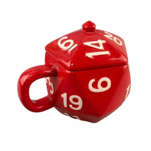 Mug à café en céramique 3D Critical Hit D20 avec couvercle, capacité 301-400 ml, style dessin animé, idéal pour les cadeaux - Product Image 3