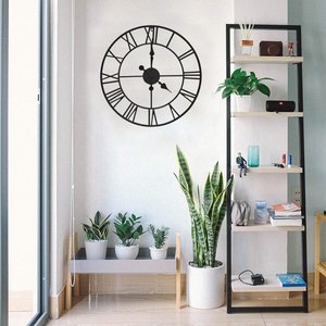 Nero Interno Silenzioso Funzionamento a Batteria in Metallo Orologio Decorativo, Industriale Europea <span class=keywords><strong>Vintage</strong></span> Grande Orologio <span class=keywords><strong>da</strong></span> <span class=keywords><strong>Parete</strong></span> in Ferro Battuto - Product Image 4