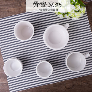 ถ้วยน้ำพอร์ซเลนเทียมสีขาว ถ้วยกาแฟพร้อมที่จับ ภาชนะเมลามีน ทนความร้อน ทนต่อการตกหล่น สำหรับชา กาแฟ - Product Image 4