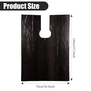 Capa de Salón Impermeable Reutilizable de Material PE para Estilistas, Capa Simple para Barbería, Color Negro, para Tinte, Corte y Coloración, Duradera y Ecológica - Product Image 5