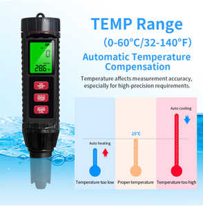 Medidor de Calidad del Agua <span class=keywords><strong>Digital</strong></span> 7 en 1 PH/TDS/EC/SAL/TEMP/S.G/ORP/MF-X71 Medidor de pH Portátil 0-14pH - Product Image 2