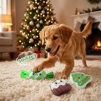 FFamipet Fabricant Grossiste Nouveau Design Thème Noël Mignon Doux Jouet en Peluche Sonore pour Animaux de Compagnie Jouet Sonore pour Chien en Peluche Ensemble
