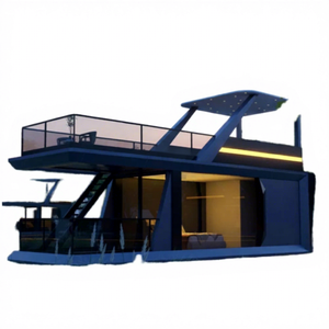 Prix d'usine Maison flottante de luxe préfabriquée en acier et aluminium, <span class=keywords><strong>quai</strong></span> flottant, maison <span class=keywords><strong>sur</strong></span> l'eau pour la famille, vente chaude aux États-Unis - Product Image 1