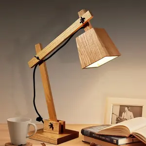 Creatieve Minimalistische Woonkamer Slaapkamer Bedlampje Houten Tafellamp