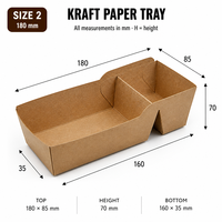 Contenant rectangulaire en papier kraft pour frites avec compartiment à sauce, idéal pour la vente en gros et l'emballage rapide des aliments