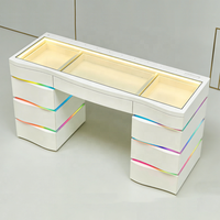 Meubles de chambre à coucher durables de la marque YIFAN, miroirs de maquillage avec éclairage RVB, panneau réglable et amovible, matériau MDF, chambre à coucher