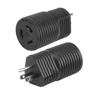 15A to 20A Adapter Plug NEMA 5-15P to NEMA L5-20R Locking Plug Connector for Generator, Twist Lock Female Plug