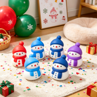 Boneka Salju Natal Squishy Fidget Mainan Pereda Stres Bahan TPR Uniseks Lembut Lucu Mini Slow Rising Baru
