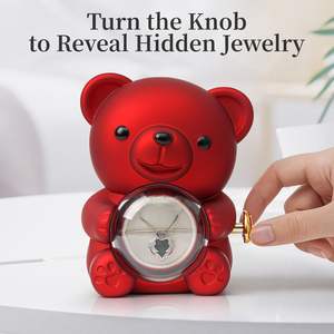 ELVROGEST SA Preserved Rose Teddy Bear Gift <b>Box</b> Real Rose Romantic Luxury Gift for Women Girlfriend Valentine Wedding <b>Present</b> - Product Image 2