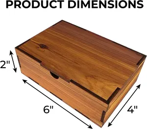 Bằng gỗ lưu niệm hộp cho đám cưới Bộ nhớ thẻ gỗ Stash hộp gỗ trang trí lưu trữ hộp - Product Image 2