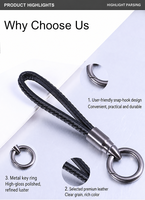 Porte-clés de voiture en alliage de zinc avec tête rotative en forme de balle, en cuir, pour hommes et femmes, portable, compact, durable, souvenir promotionnel