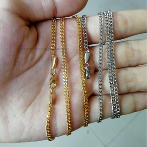 Collar Cubano de Acero Inoxidable de 3mm con 4 Lados Pulidos, Cadena Cubana de 5mm con Cierre de Langosta, Collar Lijing de Moda Tanjing - Product Image 4