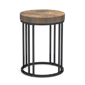 Vente en gros d'usine OEM & ODM 17.71 "L X 17.71" W X 23.62 "H Table d'appoint ronde petit accent avec cadre en métal Table d'appoint - Product Image 2