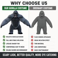 Costume de Mascotte Gonflable Personnalisé Gorille Géant Adulte, Costume de Singe King Kong en Fourrure pour Fête, Carnaval, Événement, Promotion