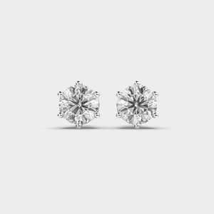 Classic Round Brilliant Diamond <b>Stud</b> Earrings Luxury <b>Sterling</b> <b>Silver</b> Fine Jewelry Elegant Designer Accessories for Women - Product Image 1