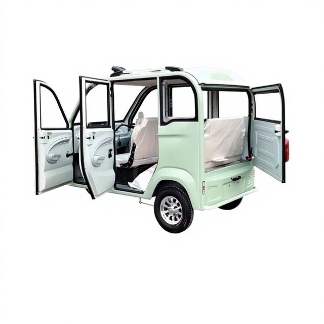 Fully Enclosed Electric Tricycle Double Row Large Space Adult Household Women's Child-Transporting Elderly Mobility 3C Certified
