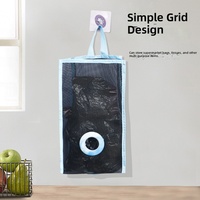 MIXWARES Organisateur de sacs en plastique pliable à suspendre en maille respirante, distributeur de sacs poubelles de cuisine avec crochet pour rangement domestique